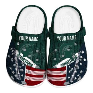 Personalized Michigan State Spartans Star Spangled Side Pattern Crocs Best selling