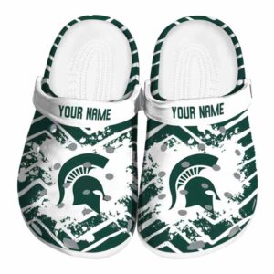 Personalized Michigan State Spartans Zigzag Paint Burst Crocs Best selling