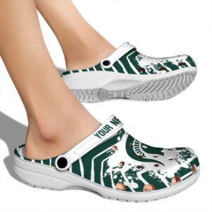 Personalized Michigan State Spartans Zigzag Paint Burst Crocs High quality