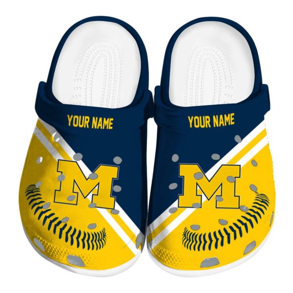 Personalized Michigan Wolverines Baseball Motif Crocs Best selling