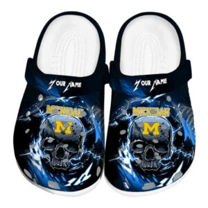 Personalized Michigan Wolverines Gothic Skull Crocs Best selling