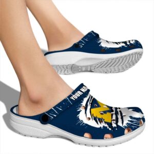 Personalized Michigan Wolverines Splash Motif Background Crocs High quality