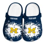 Personalized Michigan Wolverines Splatter Background Crocs Best selling