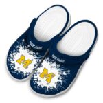 Personalized Michigan Wolverines Splatter Background Crocs Best selling