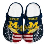 Personalized Michigan Wolverines Star Spangled Side Pattern Crocs Best selling