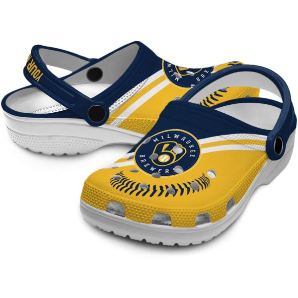 Personalized Milwaukee Brewers Baseball Motif Crocs Latest Model