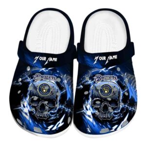 Personalized Milwaukee Brewers Gothic Skull Crocs Best selling