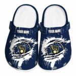 Personalized Milwaukee Brewers Splash Motif Background Crocs Best selling