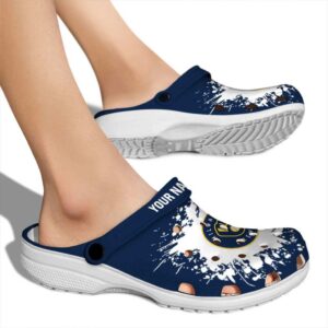Personalized Milwaukee Brewers Splatter Background Crocs High quality