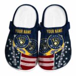 Personalized Milwaukee Brewers Star Spangled Side Pattern Crocs Best selling