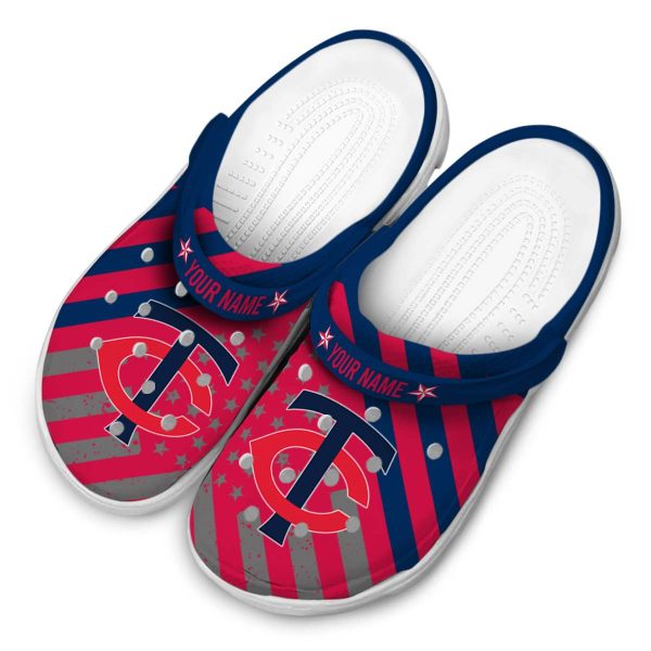 Personalized Minnesota Twins Star Spangled Graphic Crocs Trendy