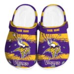 Personalized Minnesota Vikings Paint Splatter Graphics Crocs Best selling