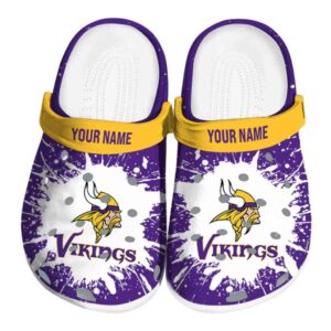 Personalized Minnesota Vikings Splash Art Crocs Best selling