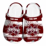 Personalized Mississippi State Bulldogs Paint Splatter Graphics Crocs Best selling