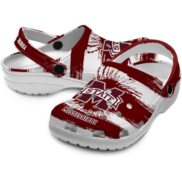 Personalized Mississippi State Bulldogs Paint Splatter Graphics Crocs Latest Model
