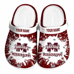 Personalized Mississippi State Bulldogs Splash Art Crocs Best selling
