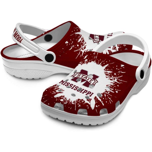 Personalized Mississippi State Bulldogs Splash Art Crocs Latest Model