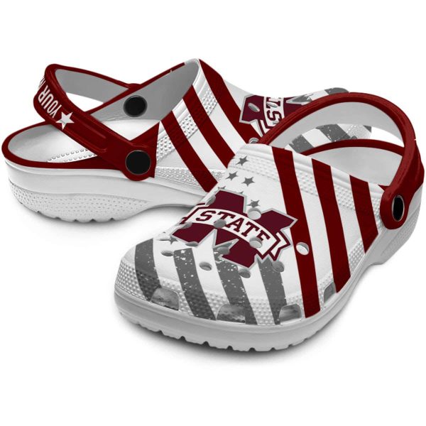 Personalized Mississippi State Bulldogs Star Spangled Graphic Crocs Latest Model