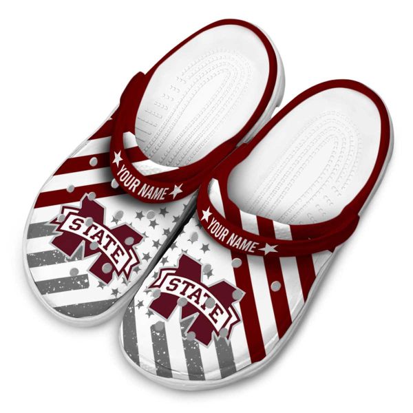 Personalized Mississippi State Bulldogs Star Spangled Graphic Crocs Trendy