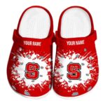 Personalized NC State Wolfpack Splatter Background Crocs Best selling