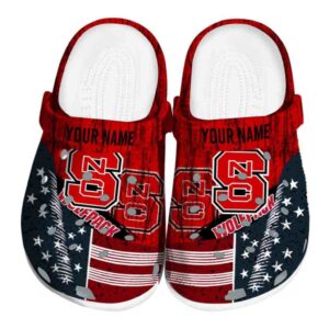 Personalized NC State Wolfpack Star Spangled Side Pattern Crocs Best selling