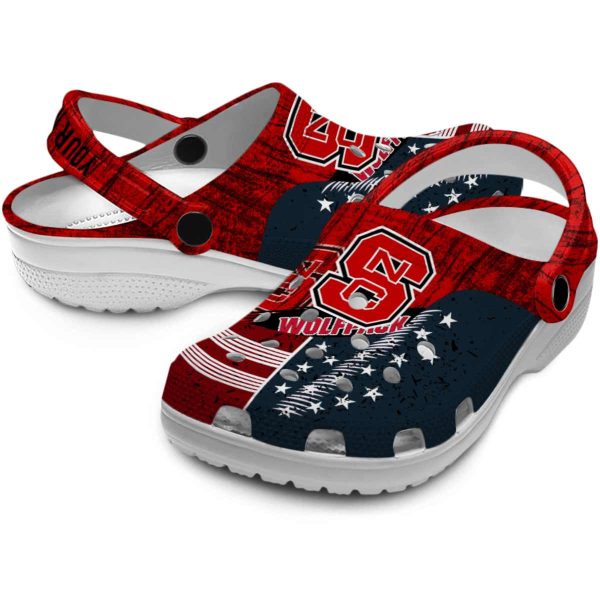 Personalized NC State Wolfpack Star Spangled Side Pattern Crocs Latest Model