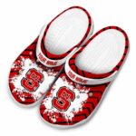 Personalized NC State Wolfpack Zigzag Paint Burst Crocs Best selling