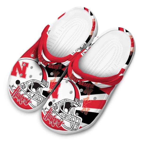 Personalized Nebraska Cornhuskers Football Helmet Crocs Trendy
