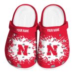 Personalized Nebraska Cornhuskers Splatter Background Crocs Best selling