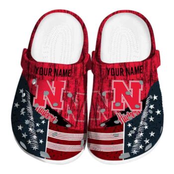 Personalized Nebraska Cornhuskers Star Spangled Side Pattern Crocs Best selling