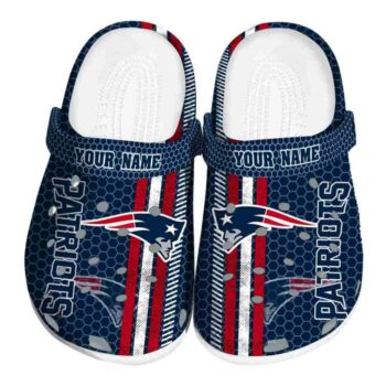 Personalized New England Patriots Contrasting Stripes Crocs Best selling
