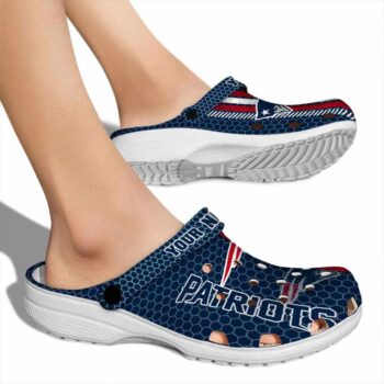 Personalized New England Patriots Contrasting Stripes Crocs High quality