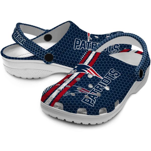 Personalized New England Patriots Contrasting Stripes Crocs Latest Model
