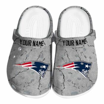 Personalized New England Patriots Cracked Texture Crocs Best selling