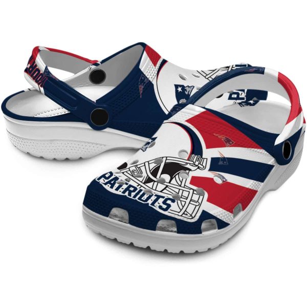 Personalized New England Patriots Football Helmet Crocs Latest Model