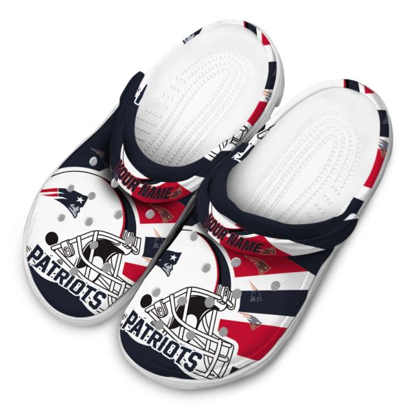 Personalized New England Patriots Football Helmet Crocs Trendy