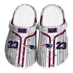 Personalized New England Patriots Pinstripe Pattern Crocs Best selling