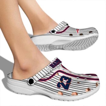 Personalized New England Patriots Pinstripe Pattern Crocs High quality