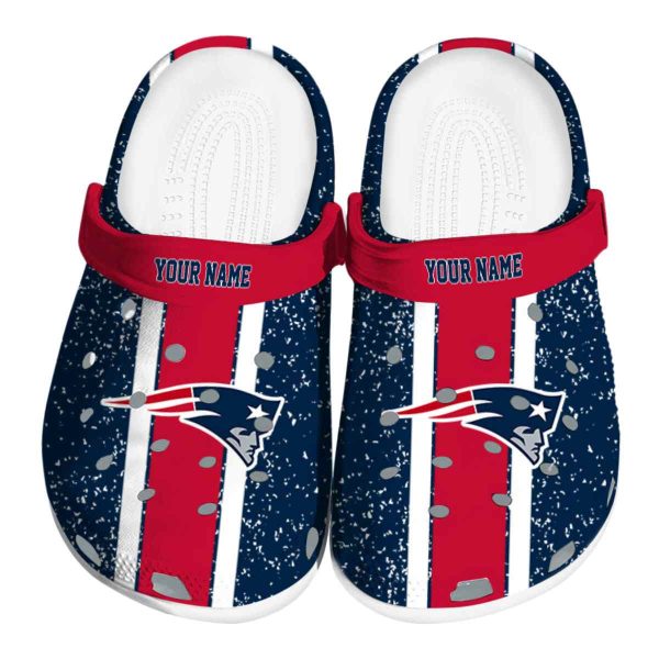 Personalized New England Patriots Vertical Stripes Crocs Best selling