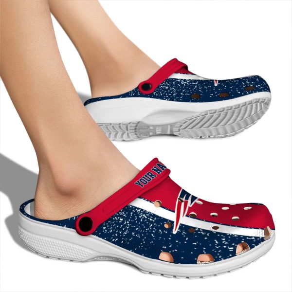 Personalized New England Patriots Vertical Stripes Crocs High quality