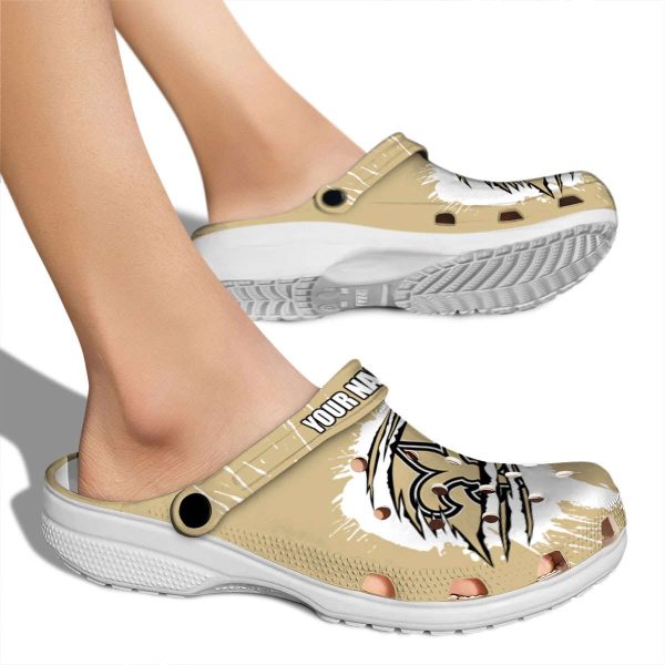 Personalized New Orleans Saints Splash Motif Background Crocs High quality