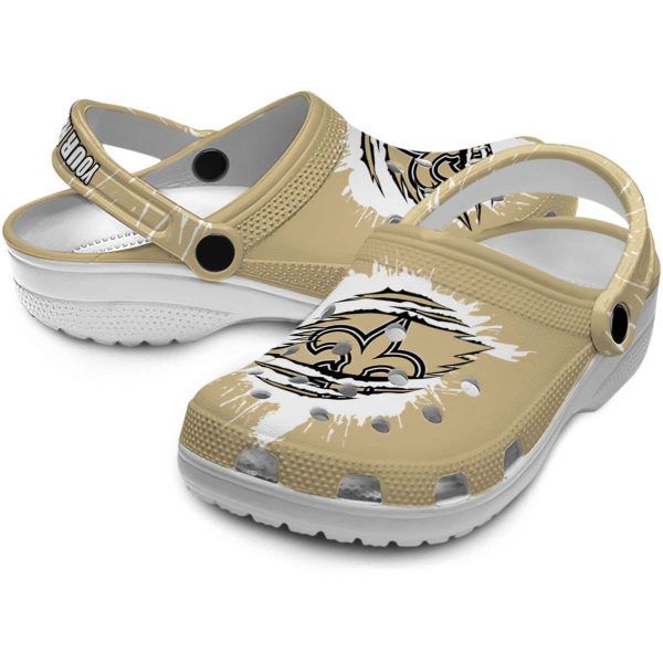 Personalized New Orleans Saints Splash Motif Background Crocs Latest Model