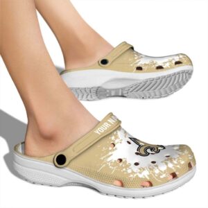 Personalized New Orleans Saints Splatter Background Crocs High quality