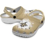 Personalized New Orleans Saints Splatter Background Crocs Best selling