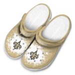 Personalized New Orleans Saints Splatter Background Crocs Best selling