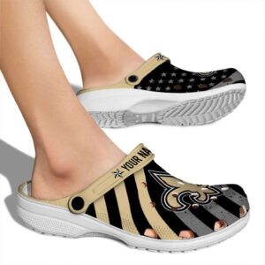 Personalized New Orleans Saints Star Spangled Graphic Crocs High quality