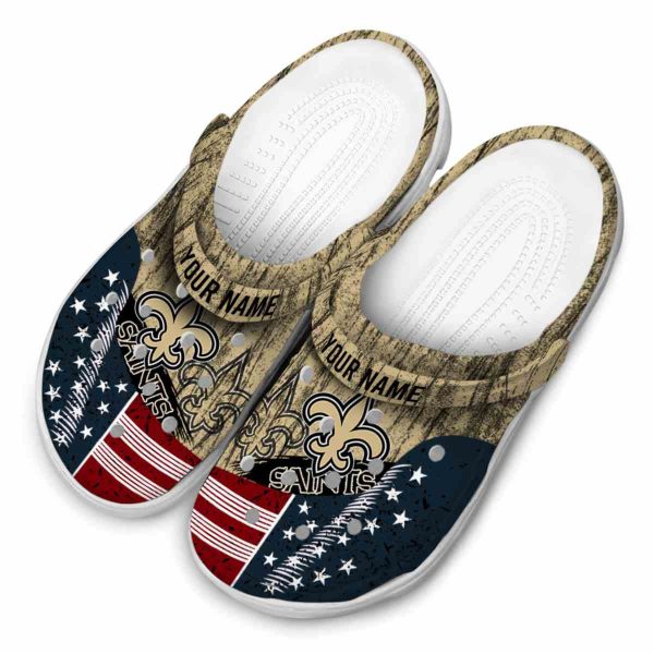 Personalized New Orleans Saints Star Spangled Side Pattern Crocs Trendy