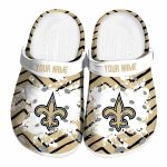 Personalized New Orleans Saints Zigzag Paint Burst Crocs Best selling