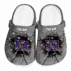Personalized New York Giants Cracked Ground Texture Crocs Best selling