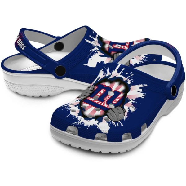 Personalized New York Giants Gripping Hand Crocs Latest Model